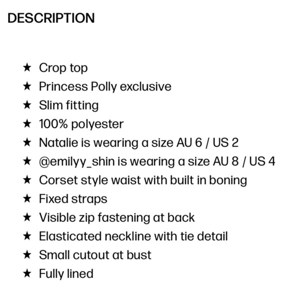 NWOT PRINCESS POLLY Crop Top - Picture 10 of 11